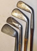 4x assorted irons to incl 2x James Braid (Walton Heath) mashie and smf spade mashie, D McEwan smf