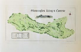 Gleneagles King's Golf Course - hand crafted coloured course plan from The Windsor Collection of