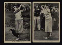 Alf Padgham and Miss Pam Barton Open Golf Champions real photograph cigarette cards-"British