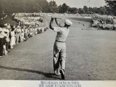 Ben Hogan - 1950 Merion US Open Golf championship iconic photograph poster - 1iron shot to the