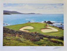 Baxter, Graeme signed USA Golf Course prints (2) to incl "7th Hole Pebble Beach" and "Augusta, USA