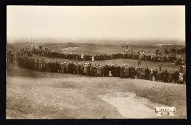 Scarce "Braid and Massey at Deal" real photograph golfing postcard - both players on the green