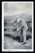Scarce Tom Morris St Andrews Old Golf Course real photograph postcard by James Patrick,
