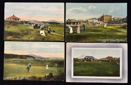 4x early Fife Ladies Golf Club/Course golfing postcards c. 1910 to incl 2x Ladies St Andrews and