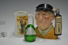Royal Doulton "Golfer" large bone china character jug c.1970 - limited edition with details to the