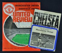 Bobby Charlton's last two league match football programmes Manchester United v Sheffield United 23.