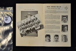 1961 Ireland v Scotland (A) rugby signed programme and Ireland team photograph - signed by Tom