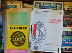 Collection of British Clubs football programmes for matches in Europe, homes & aways noted and to