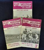 1953/54 Hearts home football programmes v Falkirk, Partick Thistle and East Fife, overall F/G