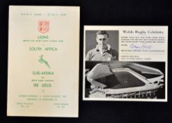 1962 British Lions v South Africa rugby programme - 3rd test match played at Newlands having drawn