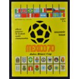 1970 World Cup Official Football Programme a souvenir issue 'Mexico 70', 128 pages all colour,