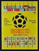 1970 World Cup Official Football Programme a souvenir issue 'Mexico 70', 128 pages all colour,