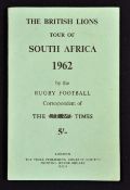 1962 British Lions Tour of South Africa: official report by The Times - in original green paper