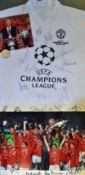 Manchester United Treble Winners Signed Ephemera to include Multi Signed 1999 Champions League Shirt