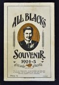 Rare Pre-Tour 1924-5 Souvenir Booklet for the New Zealand All Blacks Invincibles - attractive