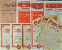 Selection of Football programmes 1940s onwards to include Charlton Athletic homes v 1947/48 Chelsea,