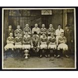 Black and White Press Photograph of Chelsea in 1945 with the league south cup, full team of 11