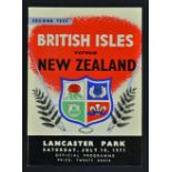 1971 British Lions versus New Zealand rugby programme-2nd test match made at Christchurch won by New