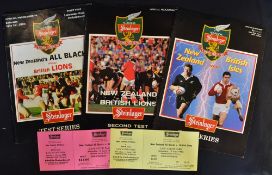 1993 British Lions v New Zealand rugby programmes and tickets to incl all 3x test matches together