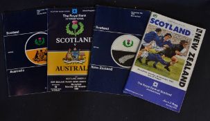 Collection of Scotland rugby programmes against "Down Under" touring sides from the 1970/90s to incl