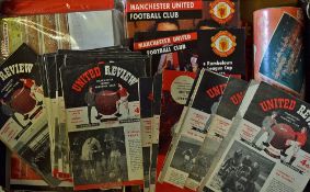 Selection of Manchester United home football programmes to include 1958/59 (10), 1959/60 (23),