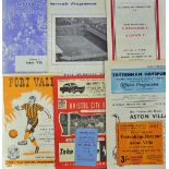 Aston Villa away Football Programme Selection to include 1959/60 Port Vale, 1961/62 Tottenham