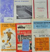 Aston Villa away Football Programme Selection to include 1959/60 Port Vale, 1961/62 Tottenham