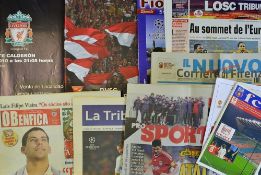 Champions League 2009/2010 Liverpool away football programmes to include Fiorentina brochure &