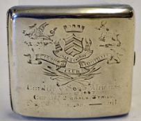 Rare 1907 Cardiff v South Africa Springboks silver presentation signed cigarette case - silver