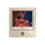 Limited edition lithograph 'abracadabra' Manchester United treble winners 1998/1999 fully signed