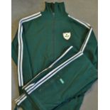 1976 Mike Gibson Ireland Rugby Tour to New Zealand tracksuit - to incl Adidas green and white