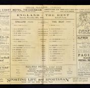 1924 England v The Rest trials rugby programme - played at Twickenham on 20th December-usual fold-