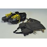 Pair of Early 'Gabet Sports' Football Boots black leather with studs to the bottom, together with