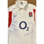 2002 England rugby signed international shirt - no. 10 player issue long sleeve shirt size M and
