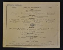 Rare 1924 Oxford University v New Zealand All Blacks Invincibles rugby programme - played at