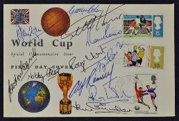 1966 World Cup First Day Cover stamped and franked and signed by 10 members of the England winning
