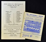 1969/70 Carlisle United v Hearts Friendly football programme date 26 July single card, together with