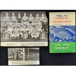 1961 Leicester City Autographs on a black and white print includes all players managers and coach