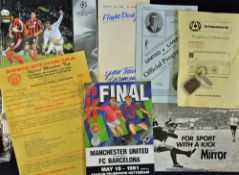 1991 European Cup Winners football programme Manchester United v Barcelona at Rotterdam, 1999