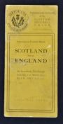 Early 1914 Scotland v England rugby programme-played at Inverleith on Saturday 21st March being