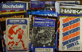 Collection of Shrewsbury Town home and away football programmes from 1970's onwards, varied