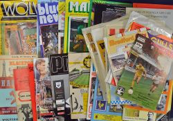 Selection of Wolverhampton Wanderers home and away football programmes from 1970s onwards to include