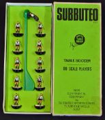 Subbuteo Heavyweight 00 Scale Football Team in original box Ref 8, black and white stripe shirts,