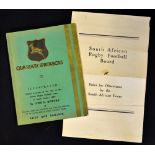 Scarce 1938 British Lions Rugby tour to South Africa illustrated book and players contract: