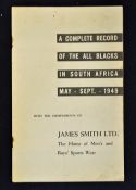 1949 New Zealand All Blacks Rugby tour to South Africa report - titled "A Complete Record of the All