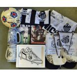 Special Selection of PELE Santos Football Ephemera to include 2x PELE signed Santos football shirts,