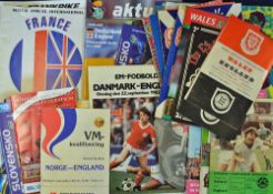 Selection of England international away football programmes to include 1957& 1972 Wales, 1960 & 1964