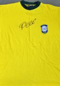 Pele Signed Brazil Football Shirt a replica shirt, short sleeve, size L