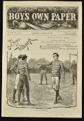 Early 1891 rugby magazine illustration - from The Boys Own Paper" dated Saturday, 21 March 1891