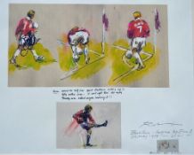 Very Rare Harold Riley and David Beckham Signed Football Print limited to just two identical copies,